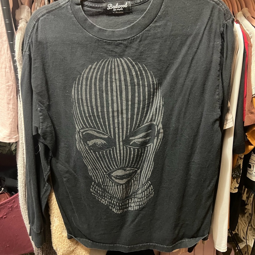 Black Long Sleeve badwood reflective Tee